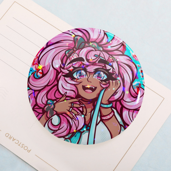 Round Badge - Gyaru Luka (Miku's #1 Fan)