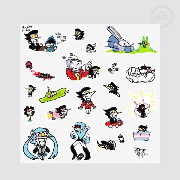 MS Paint Spamtons Sticker Sheet