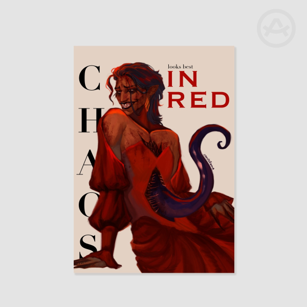Chaos Looks Best In Red | Kayne Pinup Poster