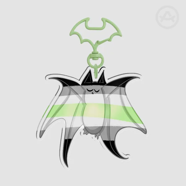Agender Pride Bat Keychain