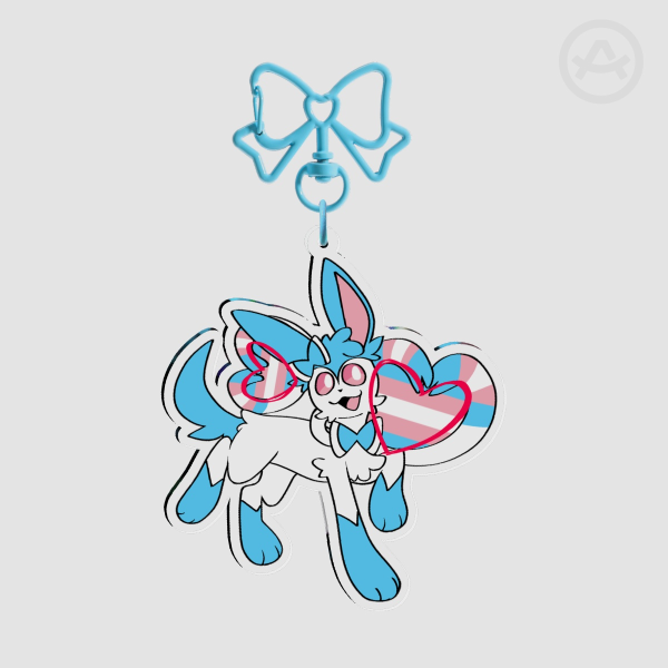 Transgender Sylveon Pride Keychain (Shiny)