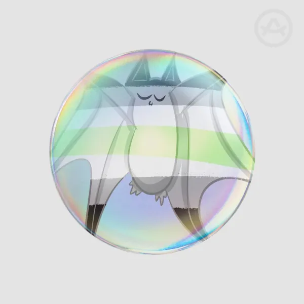 Agender Pride Bat Pin
