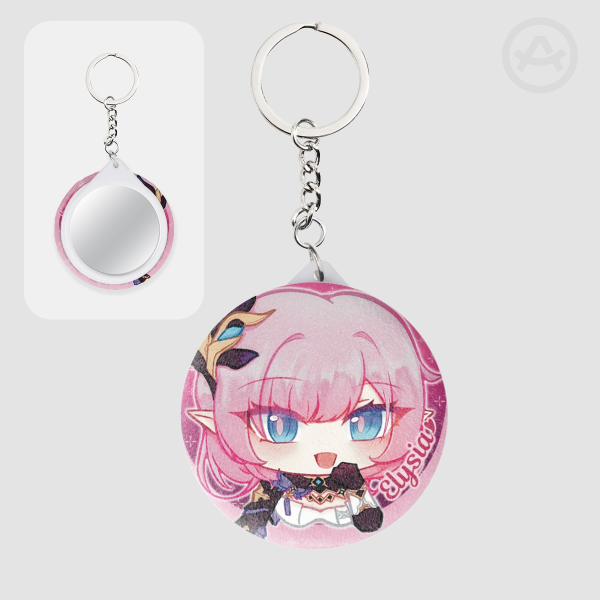 Elysia Honkai Impact 3rd Plush Badge Mirror Keychains