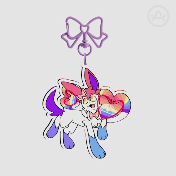 Xenogender Sylveon Pride Keychain