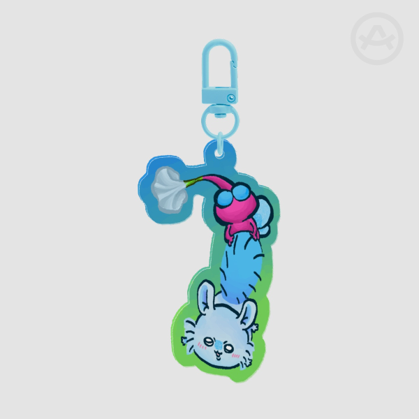 Chiikawa X Pikmin Momonga Silly Keychain