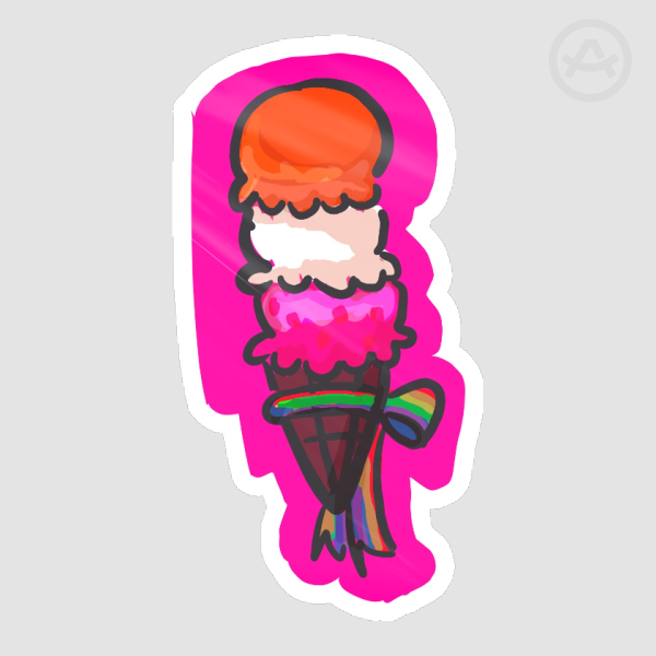 lesbian ice cream sticker