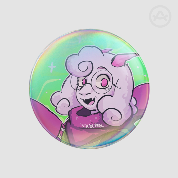 Deltarune Round Badges (Ralsei Button)