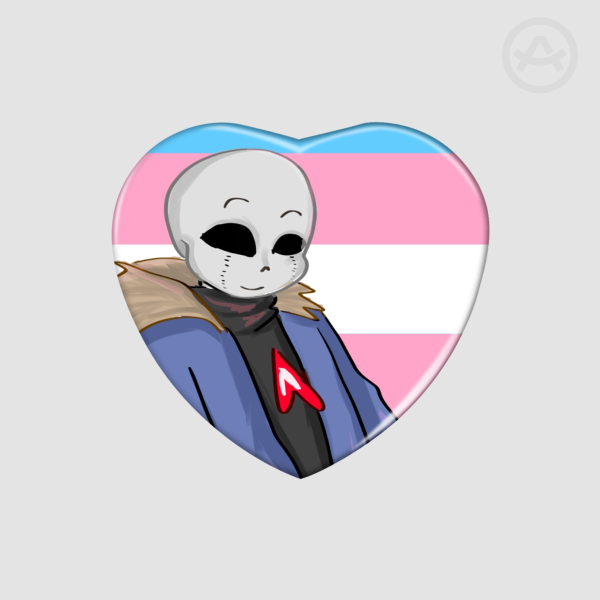 killer trans Heart Shape Badge