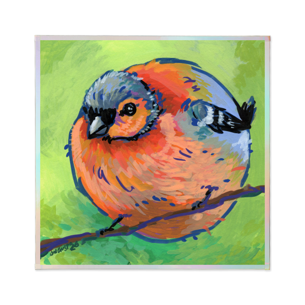 CHAFFINCH Art Board with Rainbow-Edge - 4.7" x4.7" (120x120mm)