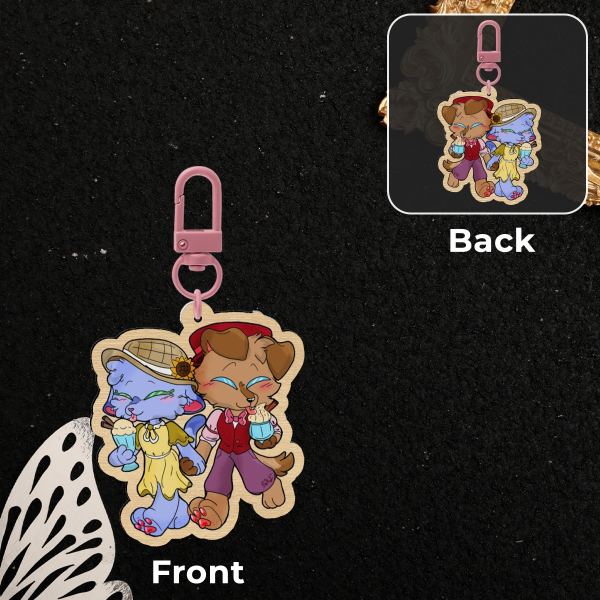 An Icecream Date Mini Wood Keychain