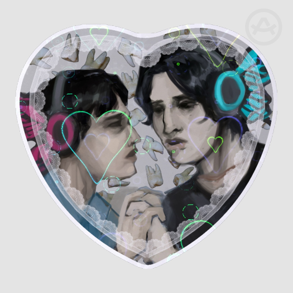 MJJW Strangers from Hell heart sticker