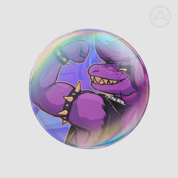Deltarune Round Badges (Susie Button)