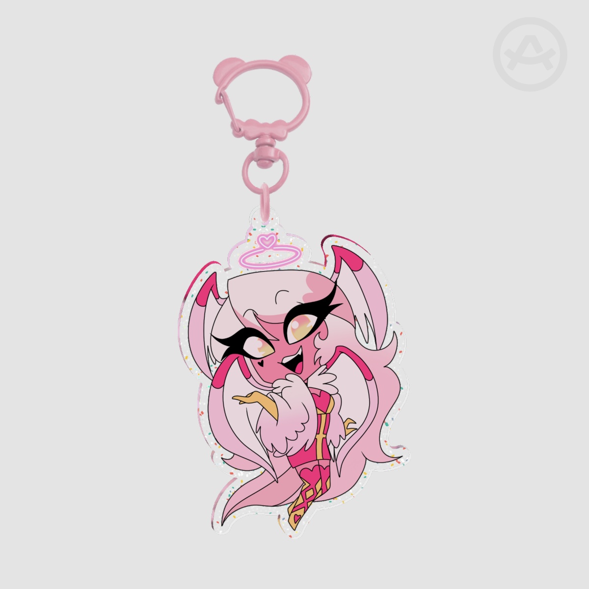 Cupid Verosika Glitter Acrylic Keychain
