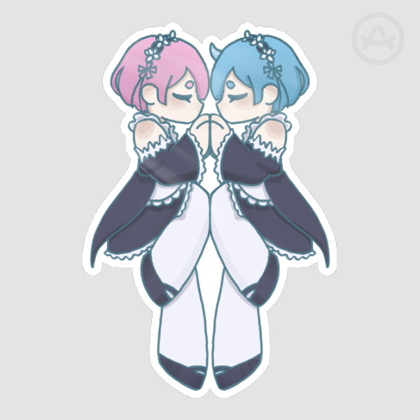 Rem and Ram Sticker