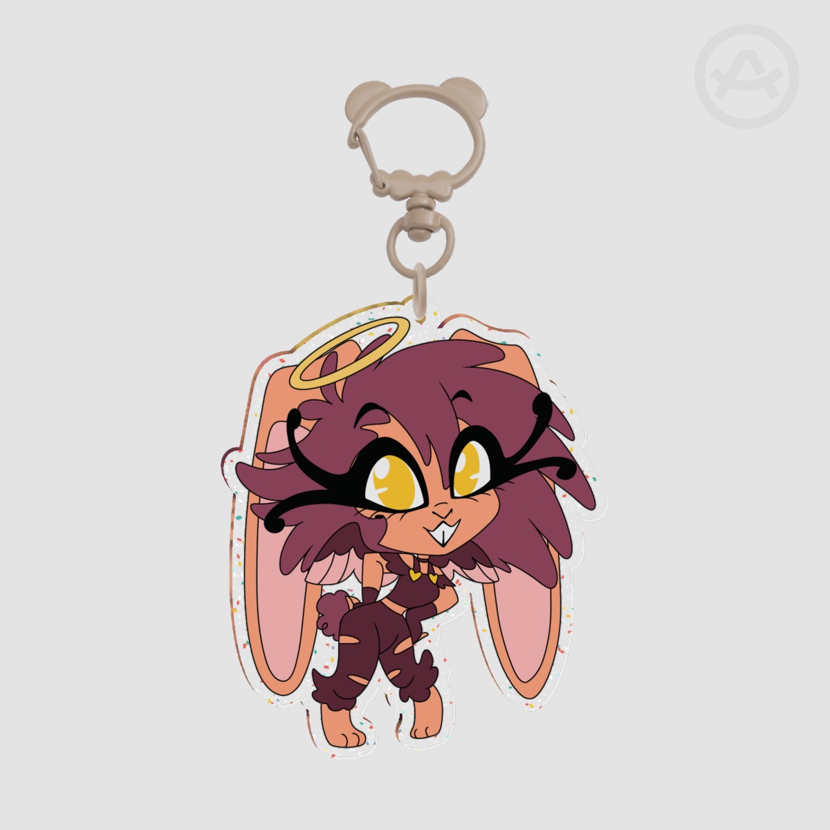 Cherub Millie Glitter Acrylic Keychain