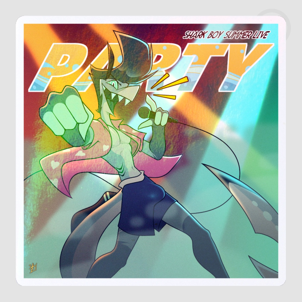 Chaz's Shark Boy Summer Live Party themed - sticker