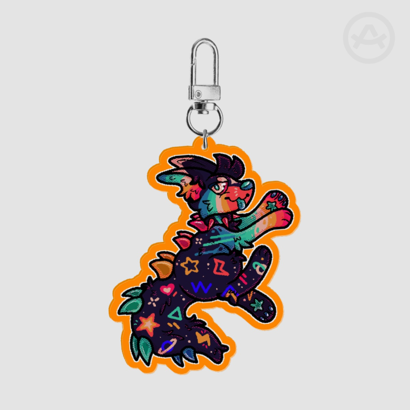 Custom Full-Body Chibi Coloured Edge Acrylic Keychain
