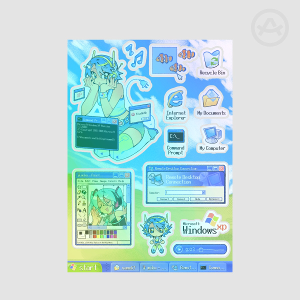 Win XP chan Stickers Sheet