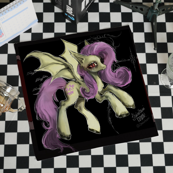 Fluttershy Bat Square Print