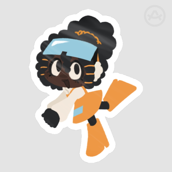 Glossy Orange Sticker (HUMAN HIJINKS)