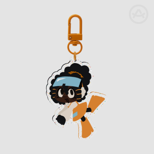 Glittery Orange Keychain (HUMAN HIJINKS)