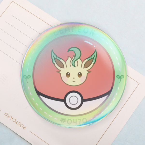 Leafeon Round Badge (Button Pin)
