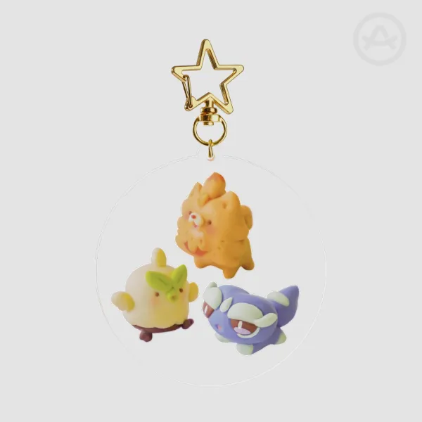 Pokemon Starters (Pombon, Browt, Gecqua) -  Acrylic Keychain