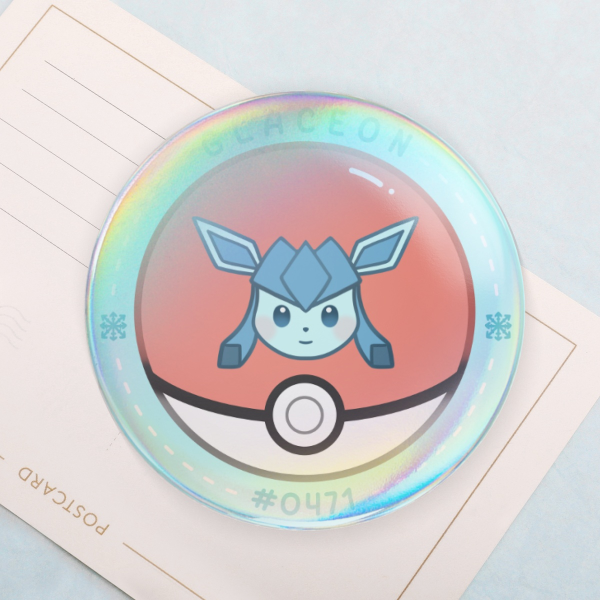 Glaceon Round Badge (Button Pin)