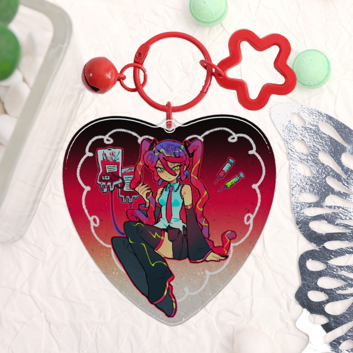 Gutsune Miku Epoxy Acrylic Keychain by namw67 - ACGGOODS