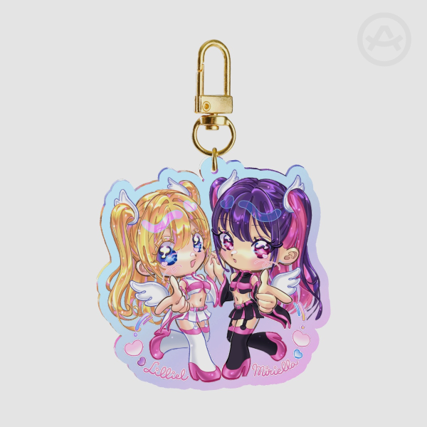 Liliel and Miriella ~ Nigoriri ♡ holo acrylic keychain