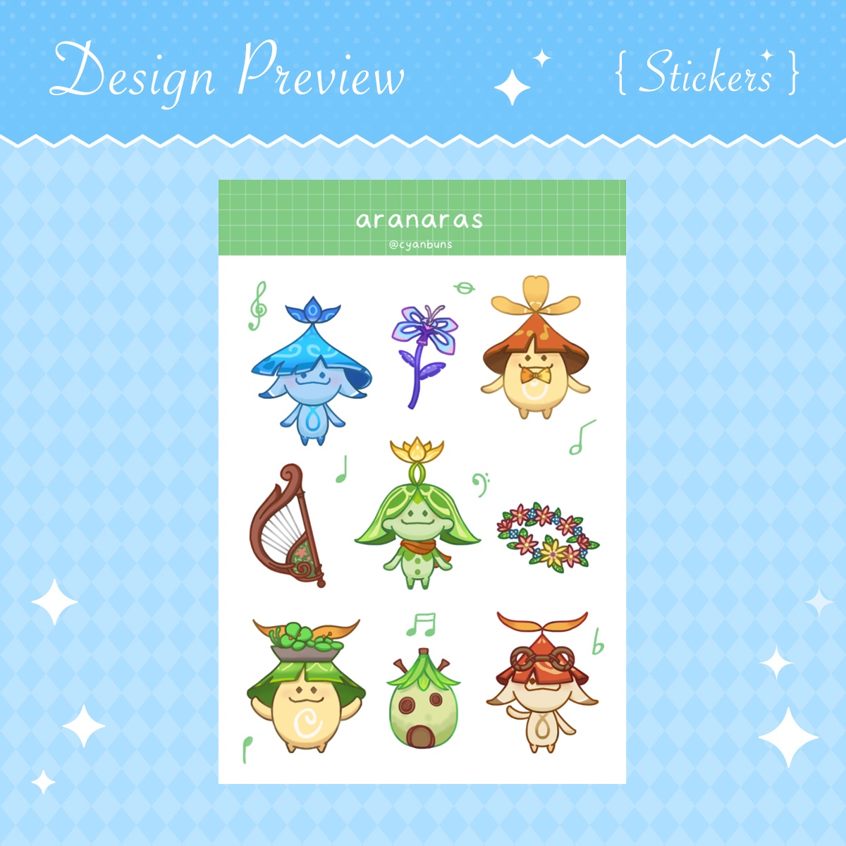 Aranaras Sticker Sheet