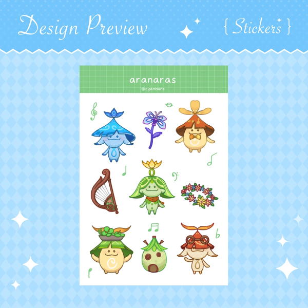 Aranaras Sticker Sheet