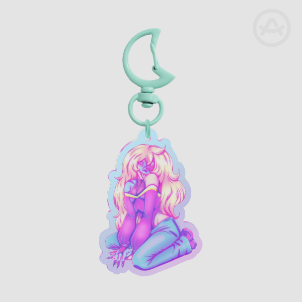 Vaporwave Alien keychain