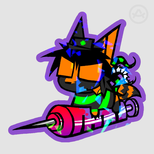 NegaRen (negative renard) holo sticker