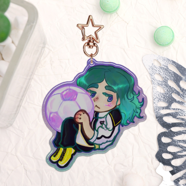 Dear Football Epoxy Glitter Acrylic Keychain