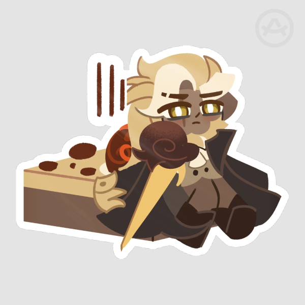 Marble Danish Cookie Die Cut Sticker