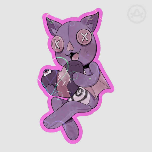 Gloom Bat Holo Heart Sticker (OC)