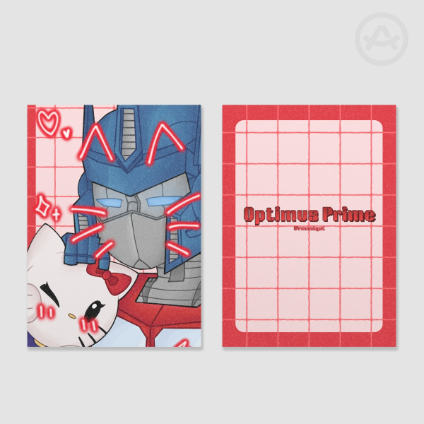 Optimus Prime x Hello Kitty Holographic Photocard (TCG Size)