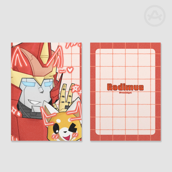 Rodimus x Aggretsuko Holographic Photocard (TCG Size)