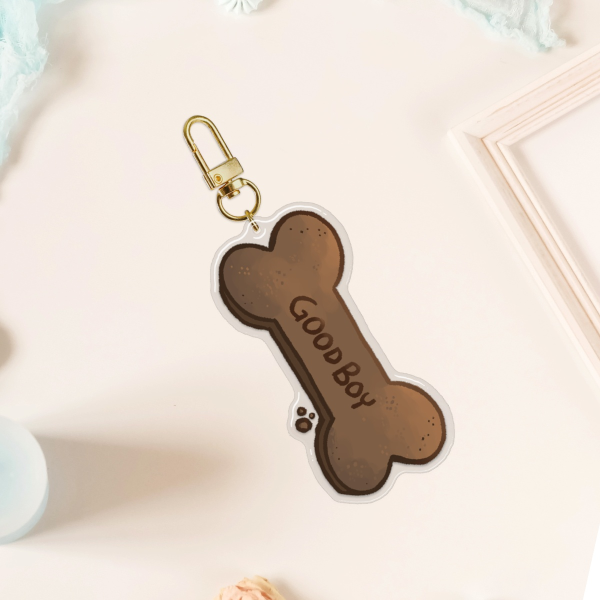 Good Boy Dog Treat Epoxy Keychain