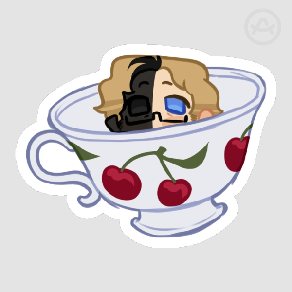 Nial in a Teacup Sticker