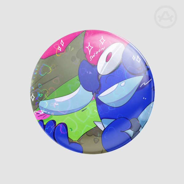Blue and Lime Button Pin (Among Us Show)