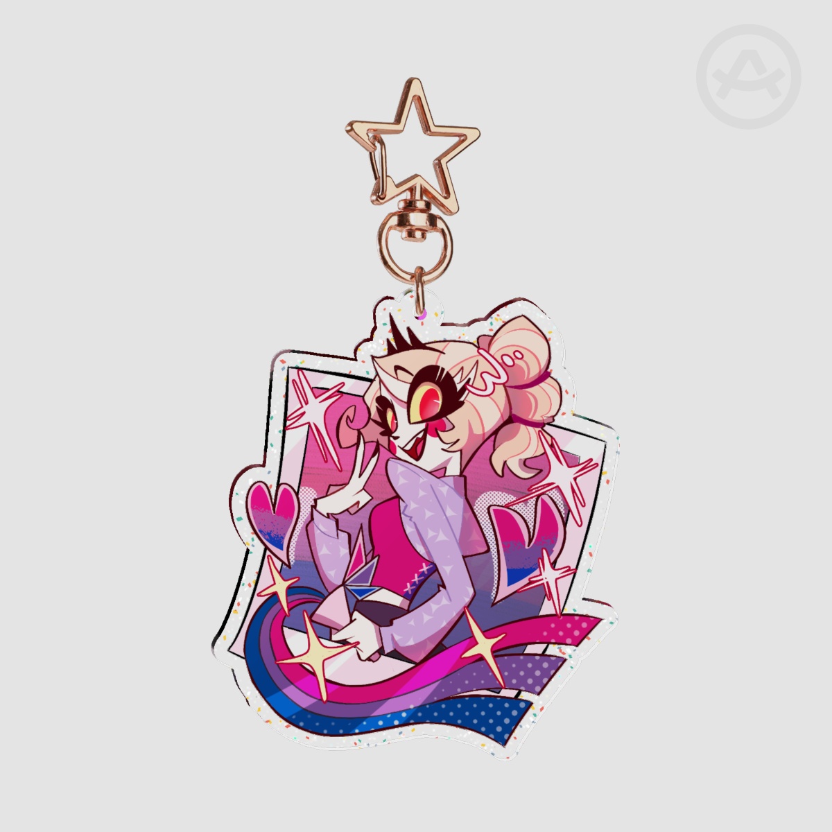 Glitter Double-sided Acrylic Keychain Pride Month Charlie
