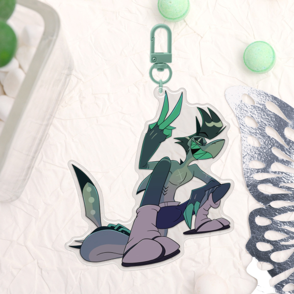 Helluva Boss Chaz Shark Boy Summer - Epoxy Clear Acrylic Keychain