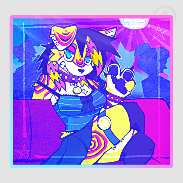 Dog at Club Glossy Sticker