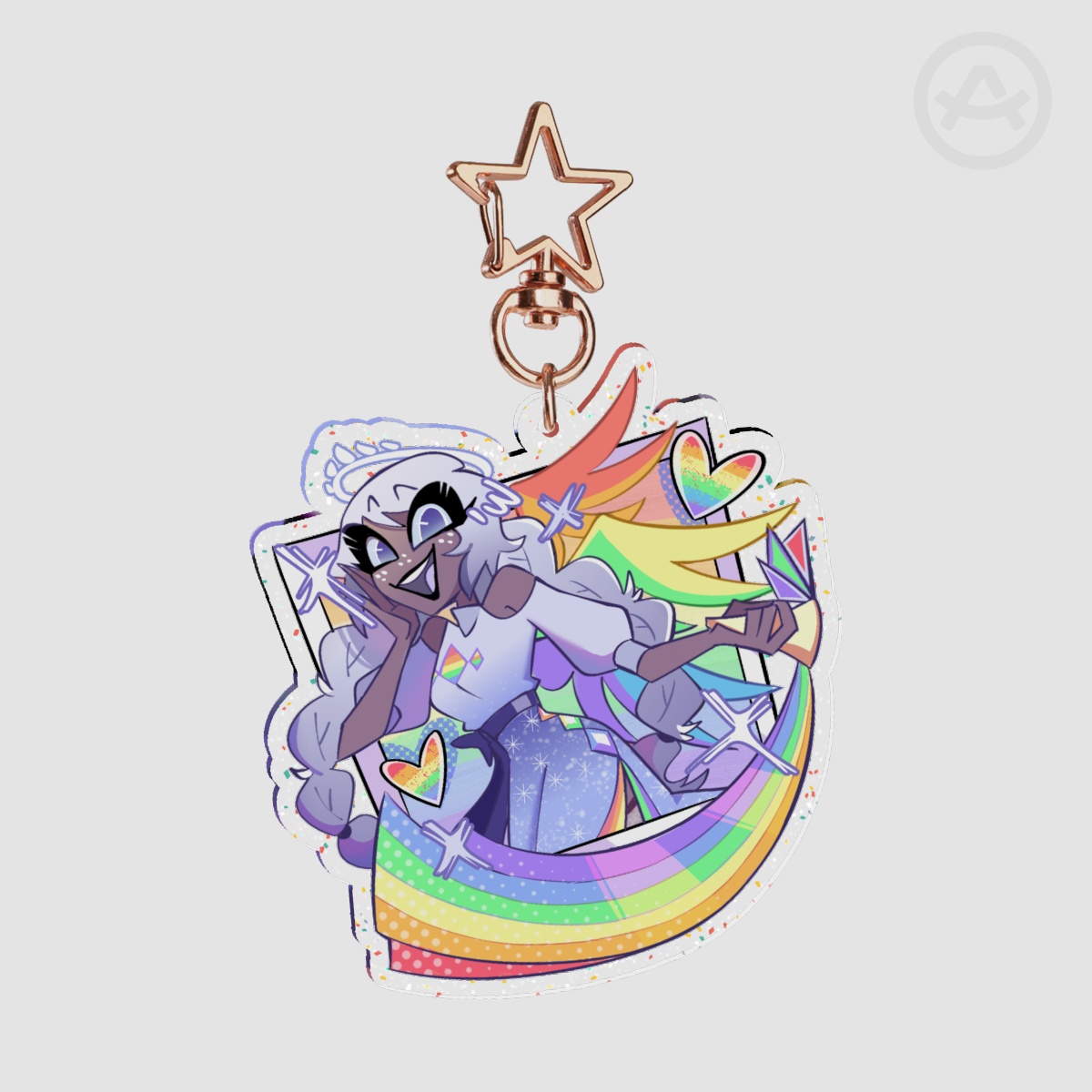 Glitter Double-sided Acrylic Keychain Pride Month Emily