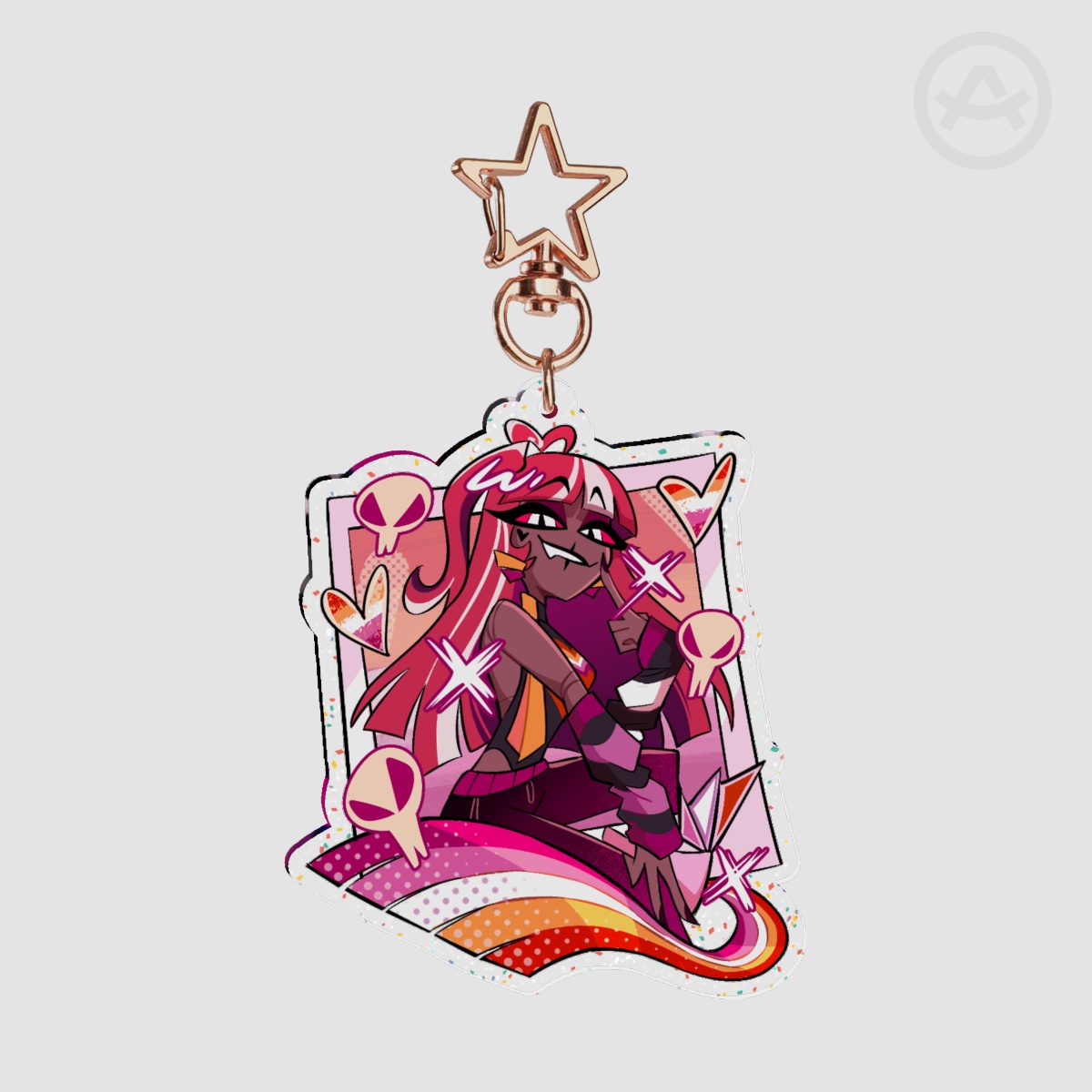 Glitter Double-sided Acrylic Keychain Pride Month Velvette