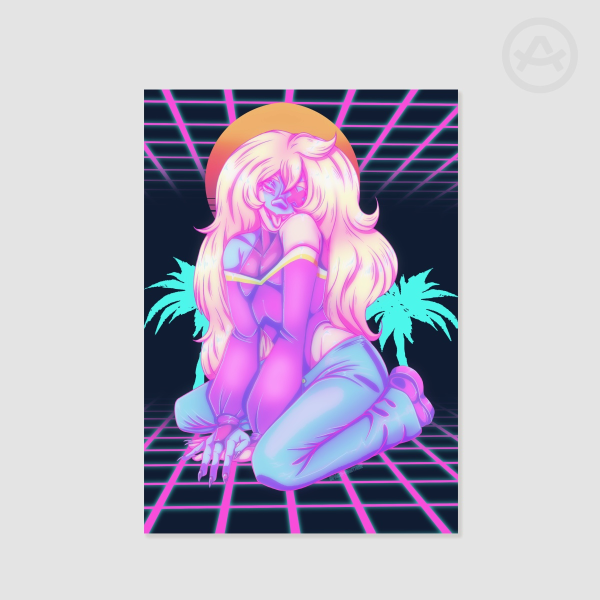 Vaporwave Alien small Poster
