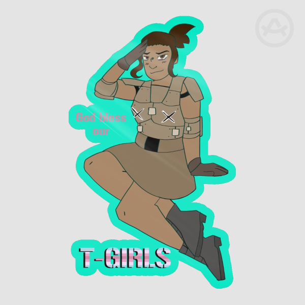 God Bless Our T-Girls Die Cut Sticker