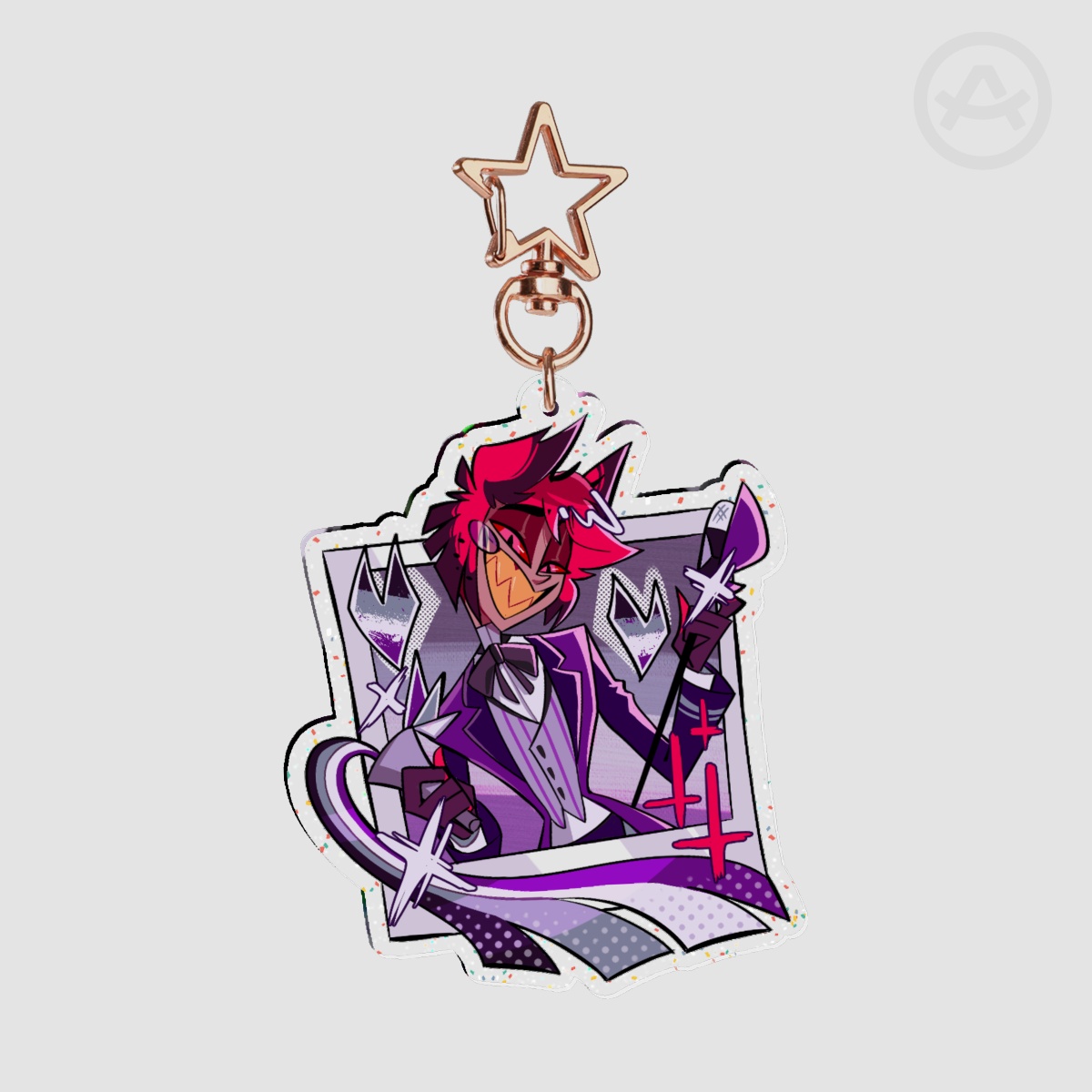 Glitter Double-sided Acrylic Keychain Pride Month Alastor